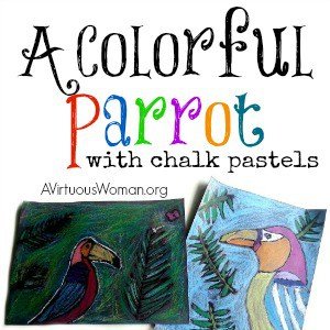 A Colorful Parrot with Chalk Pastels @ AVirtuousWoman.org