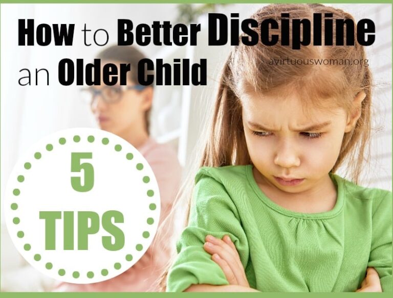 How to Better Discipline an Older Child @ AVirtuousWoman.org ----- Click to learn 5 Ways to Discipline your older child when you need to make a change!