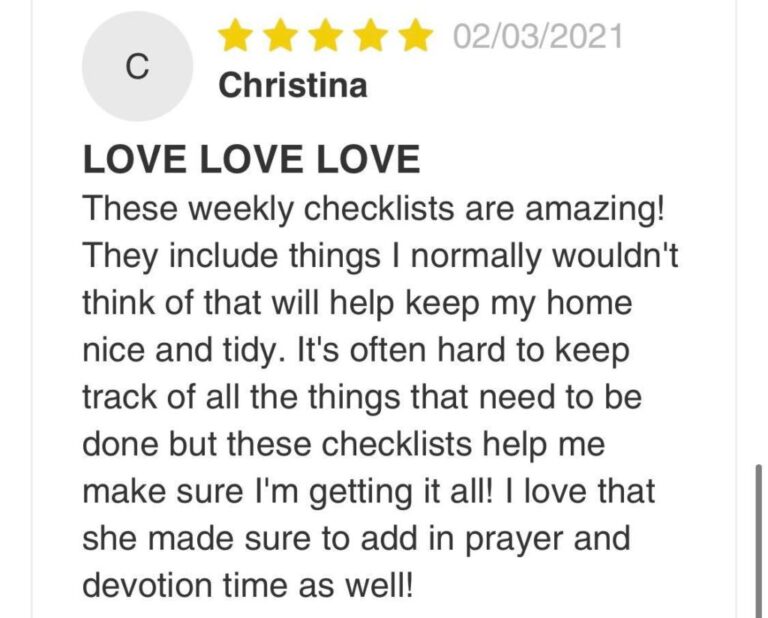 Purpose 31 Checklist | Offer - The Homemaker's Society