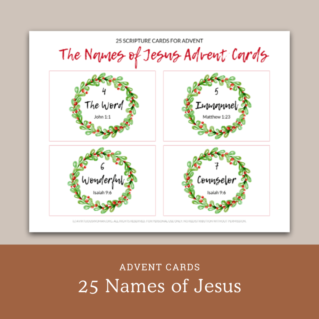 PDF 25 Names Of Jesus Advent Cards The Homemaker s Society