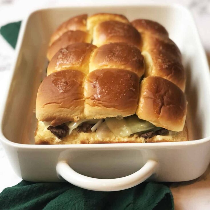 Image for Philly Cheesesteak Sliders with Ground Beef
