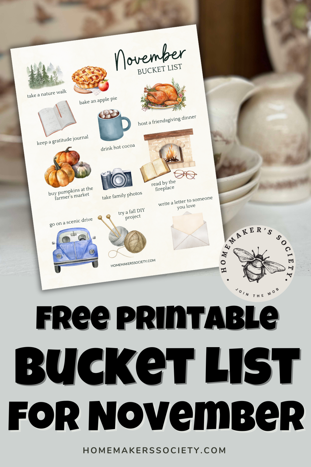 November Guide November Bucket List for Families - The Homemaker's Society