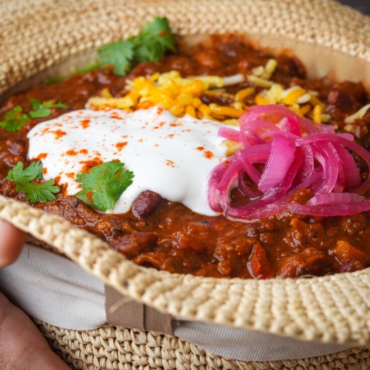 Image for The Best Vegan Chili Recipe (Served in a Hat)
