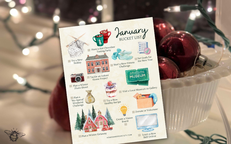 January Bucket List Ideas + Free Printable - The Homemaker's Society