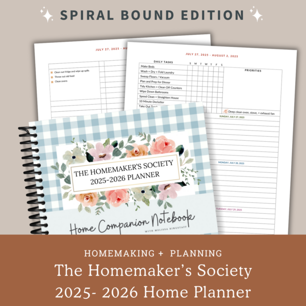 Spiral Bound: 2025 - 2026 Homemaker's Planner