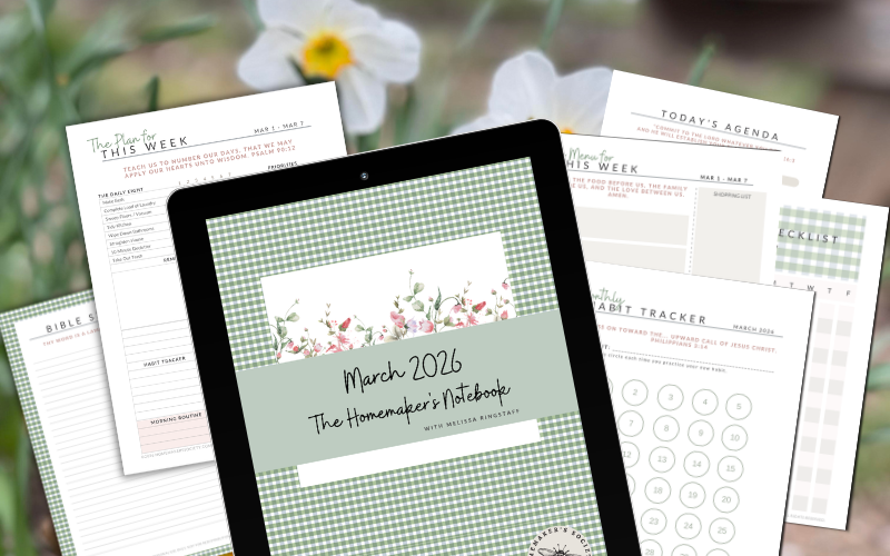 Free Printable March Homemaker’s Notebook