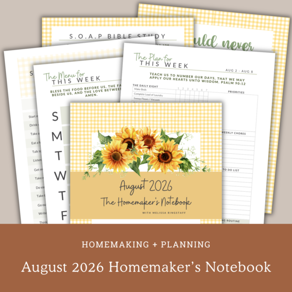 PDF: August 2026 Homemaker's Notebook