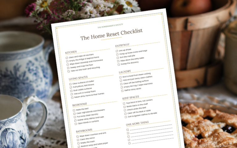 The Home Reset Checklist: Free Printable